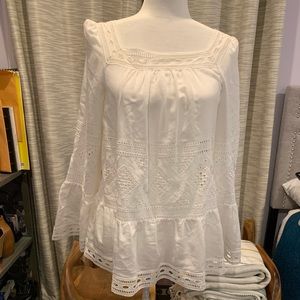 White Boho Max Studio London eyelet blouse in size small.